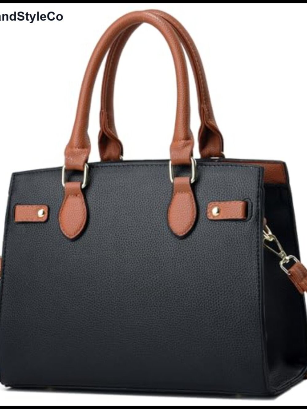 Faux Leather Satchel Purse Top Handle Shoulder Tote Bag